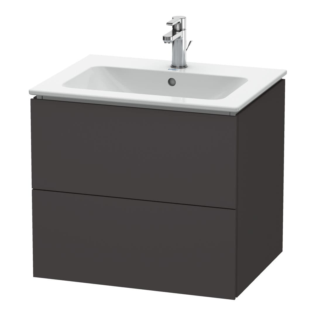 Duravit L-Cube – Έπιπλο Νιπτήρα – 620 mm, 2 συρτάρια, νιπτήρας κέντρο, 620 x 481 x 550 mm – Graphite Super Matt, Decor (LC624008080)
