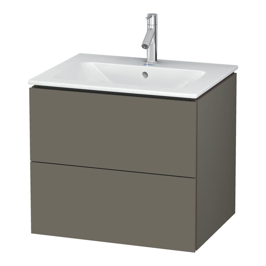 Duravit L-Cube – Έπιπλο Νιπτήρα – 620 mm, 2 συρτάρια, νιπτήρας κέντρο, 620 x 481 x 550 mm – Flannel Grey Satin Matt, Lacquer (LC624009090)