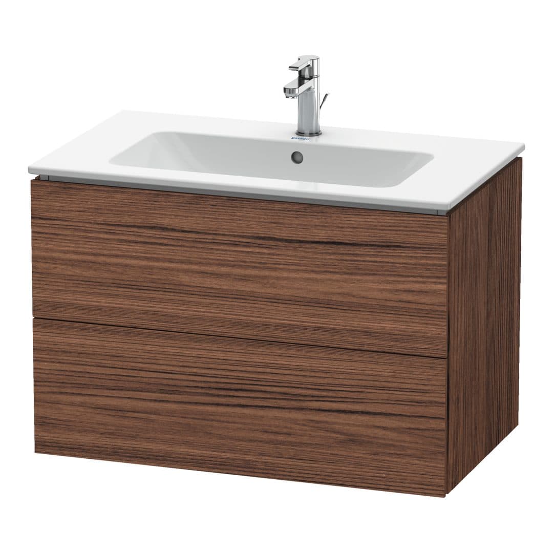 Duravit L-Cube – Έπιπλο Νιπτήρα – 820 mm, 2 συρτάρια, νιπτήρας κέντρο, 820 x 481 x 550 mm – Walnut dark Matt, Decor (LC624102121)