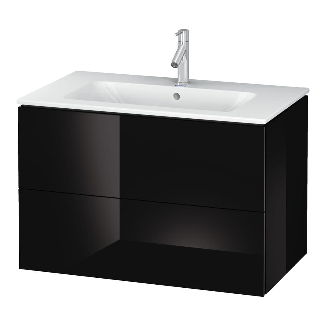 Duravit L-Cube – Έπιπλο Νιπτήρα – 820 mm, 2 συρτάρια, νιπτήρας κέντρο, 820 x 481 x 550 mm – Black High Gloss, Lacquer (LC624104040)