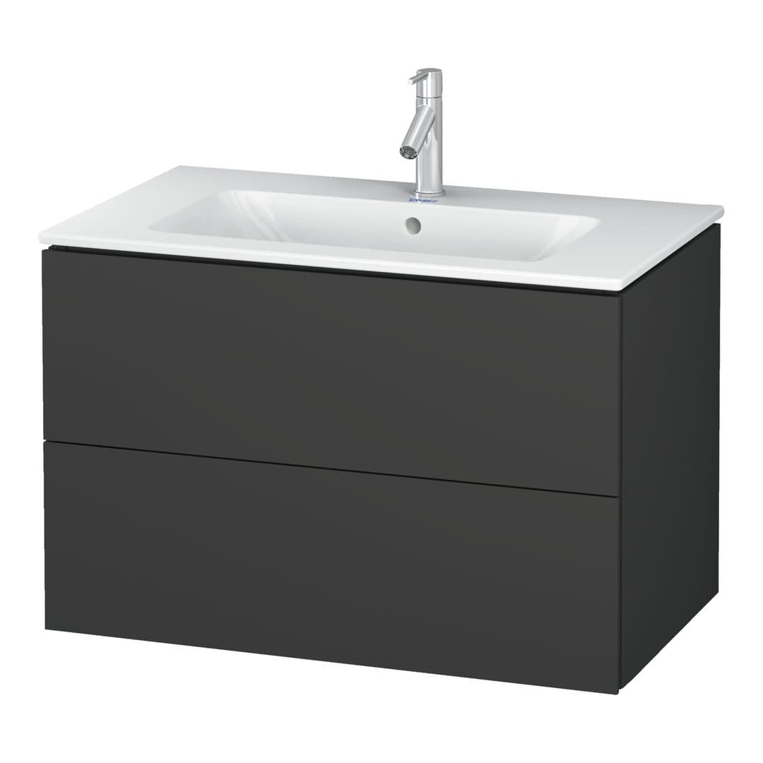 Duravit L-Cube – Έπιπλο Νιπτήρα – 820 mm, 2 συρτάρια, νιπτήρας κέντρο, 820 x 481 x 550 mm – Graphite Matt, Decor (LC624104949)