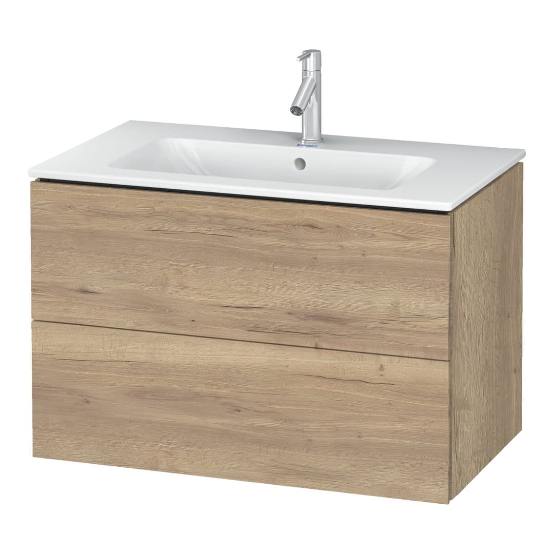 Duravit L-Cube – Έπιπλο Νιπτήρα – 820 mm, 2 συρτάρια, νιπτήρας κέντρο, 820 x 481 x 550 mm – Marbled Oak Matt, Decor (LC624105555)