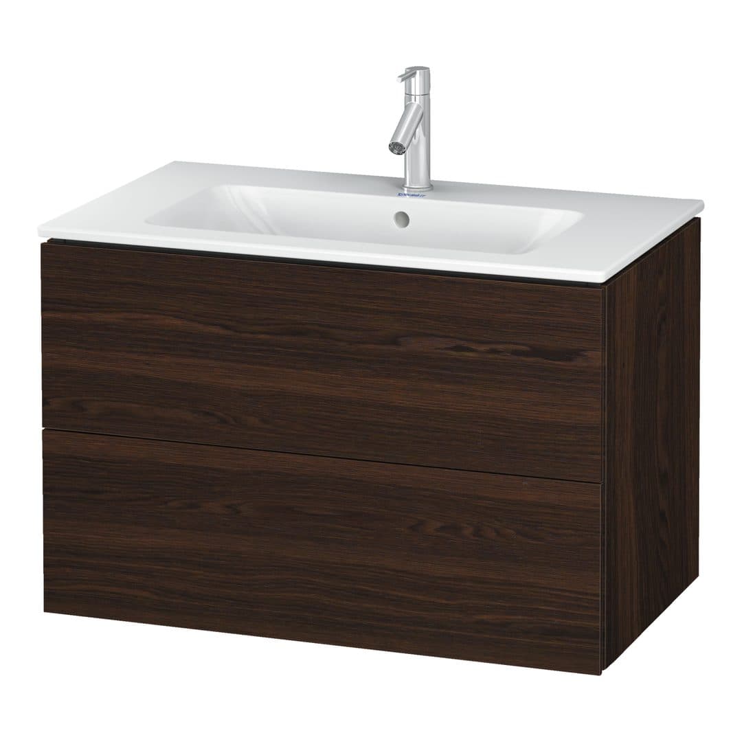 Duravit L-Cube – Έπιπλο Νιπτήρα – 820 mm, 2 συρτάρια, νιπτήρας κέντρο, 820 x 481 x 550 mm – Brushed walnut Matt, Real wood veneer (LC624106969)