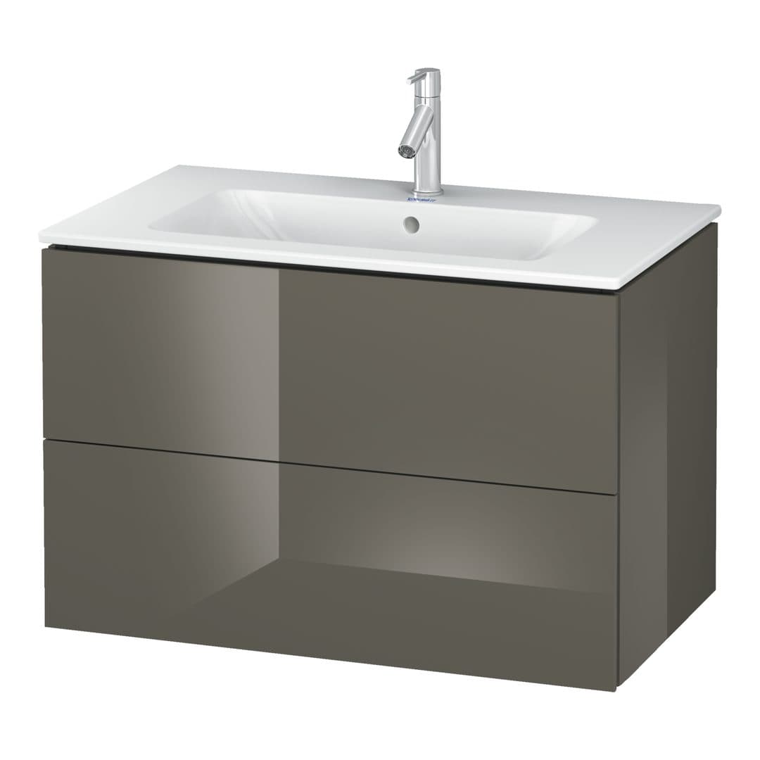 Duravit L-Cube – Έπιπλο Νιπτήρα – 820 mm, 2 συρτάρια, νιπτήρας κέντρο, 820 x 481 x 550 mm – Flannel Grey High Gloss, Lacquer (LC624108989)
