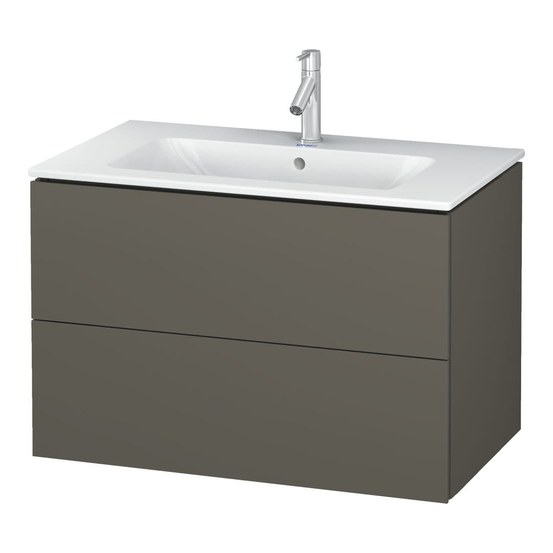 Duravit L-Cube – Έπιπλο Νιπτήρα – 820 mm, 2 συρτάρια, νιπτήρας κέντρο, 820 x 481 x 550 mm – Flannel Grey Satin Matt, Lacquer (LC624109090)