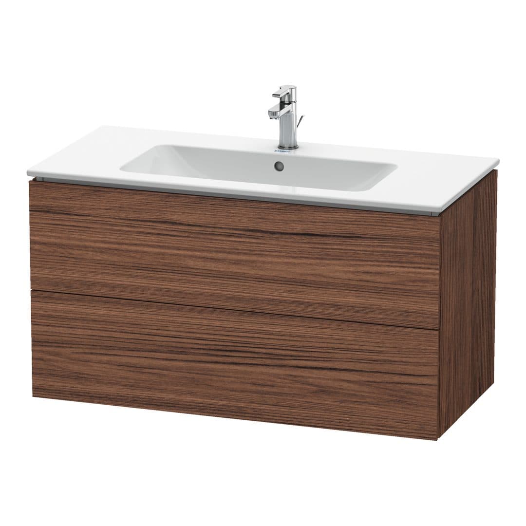 Duravit L-Cube – Έπιπλο Νιπτήρα – 1020 mm, 2 συρτάρια, νιπτήρας κέντρο, 1020 x 481 x 550 mm – Walnut dark Matt, Decor (LC624202121)