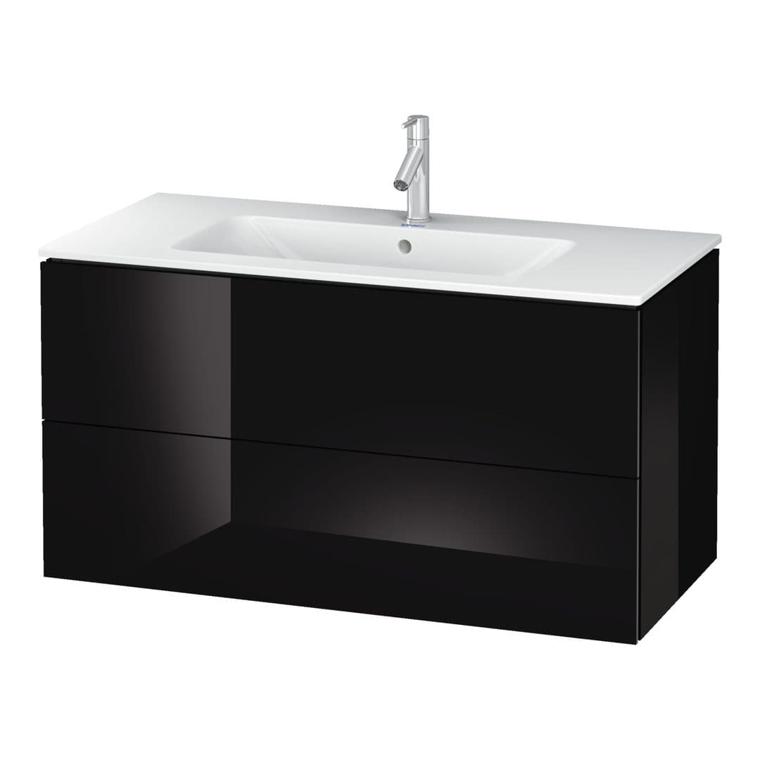 Duravit L-Cube – Έπιπλο Νιπτήρα – 1020 mm, 2 συρτάρια, νιπτήρας κέντρο, 1020 x 481 x 550 mm – Black High Gloss, Lacquer (LC624204040)
