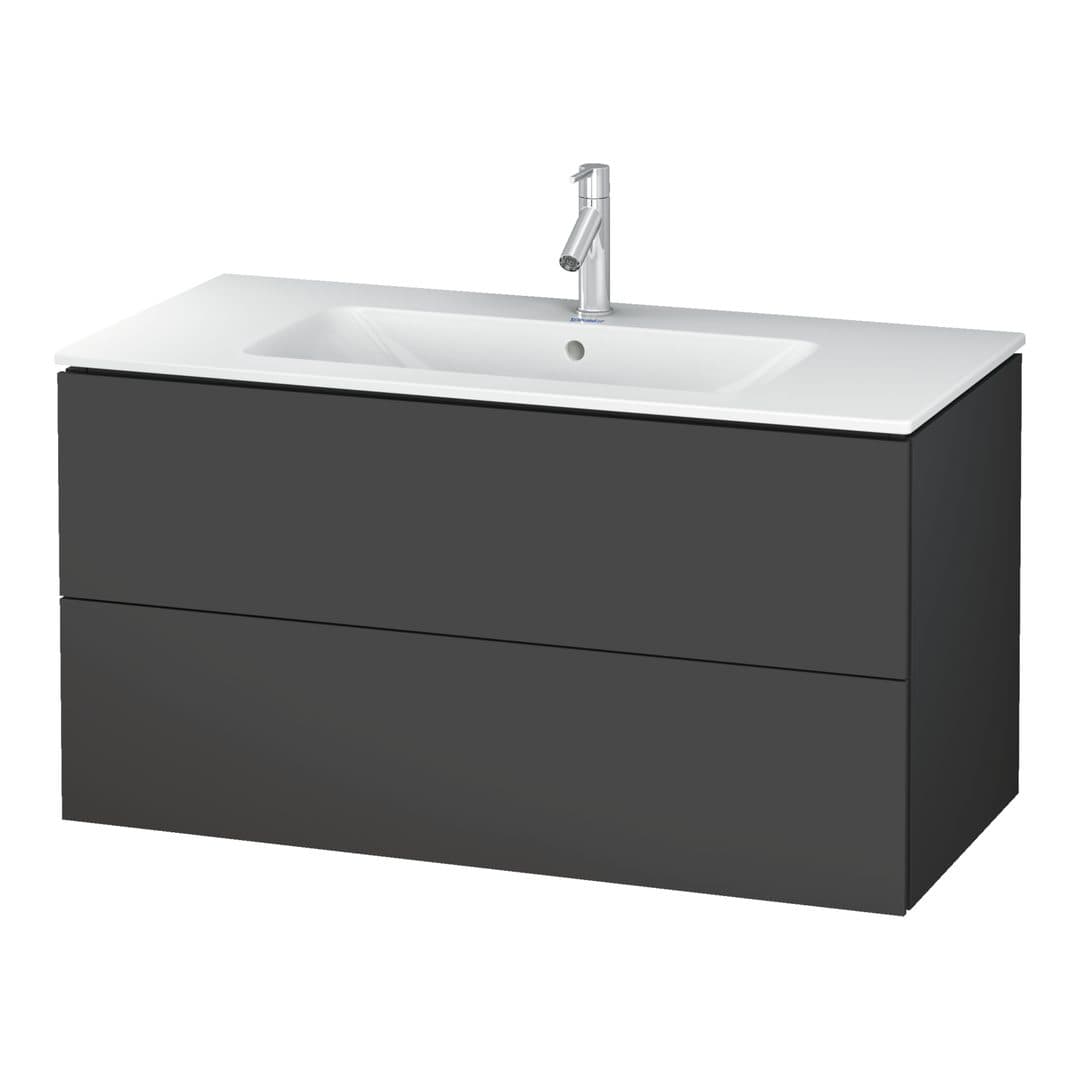 Duravit L-Cube – Έπιπλο Νιπτήρα – 1020 mm, 2 συρτάρια, νιπτήρας κέντρο, 1020 x 481 x 550 mm – Graphite Matt, Decor (LC624204949)