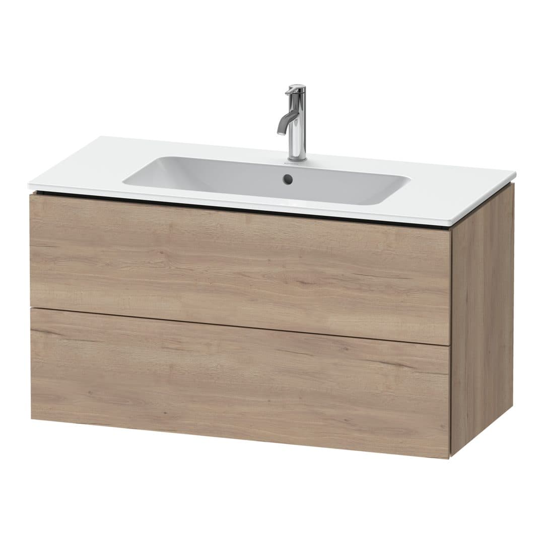 Duravit L-Cube – Έπιπλο Νιπτήρα – 1020 mm, 2 συρτάρια, νιπτήρας κέντρο, 1020 x 481 x 550 mm – Marbled Oak Matt, Decor (LC624205555)