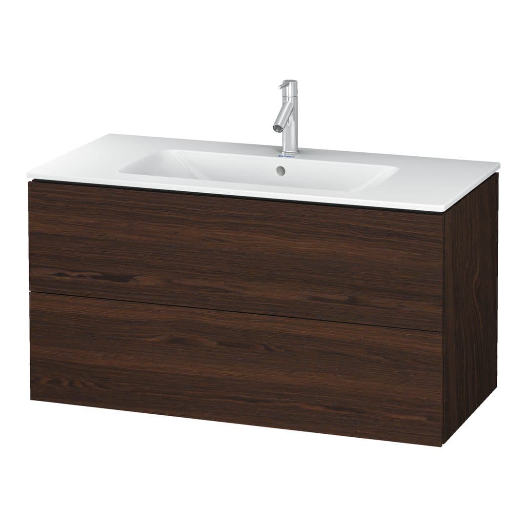 Duravit L-Cube – Έπιπλο Νιπτήρα – 1020 mm, 2 συρτάρια, νιπτήρας κέντρο, 1020 x 481 x 550 mm – Brushed walnut Matt, Real wood veneer (LC624206969)