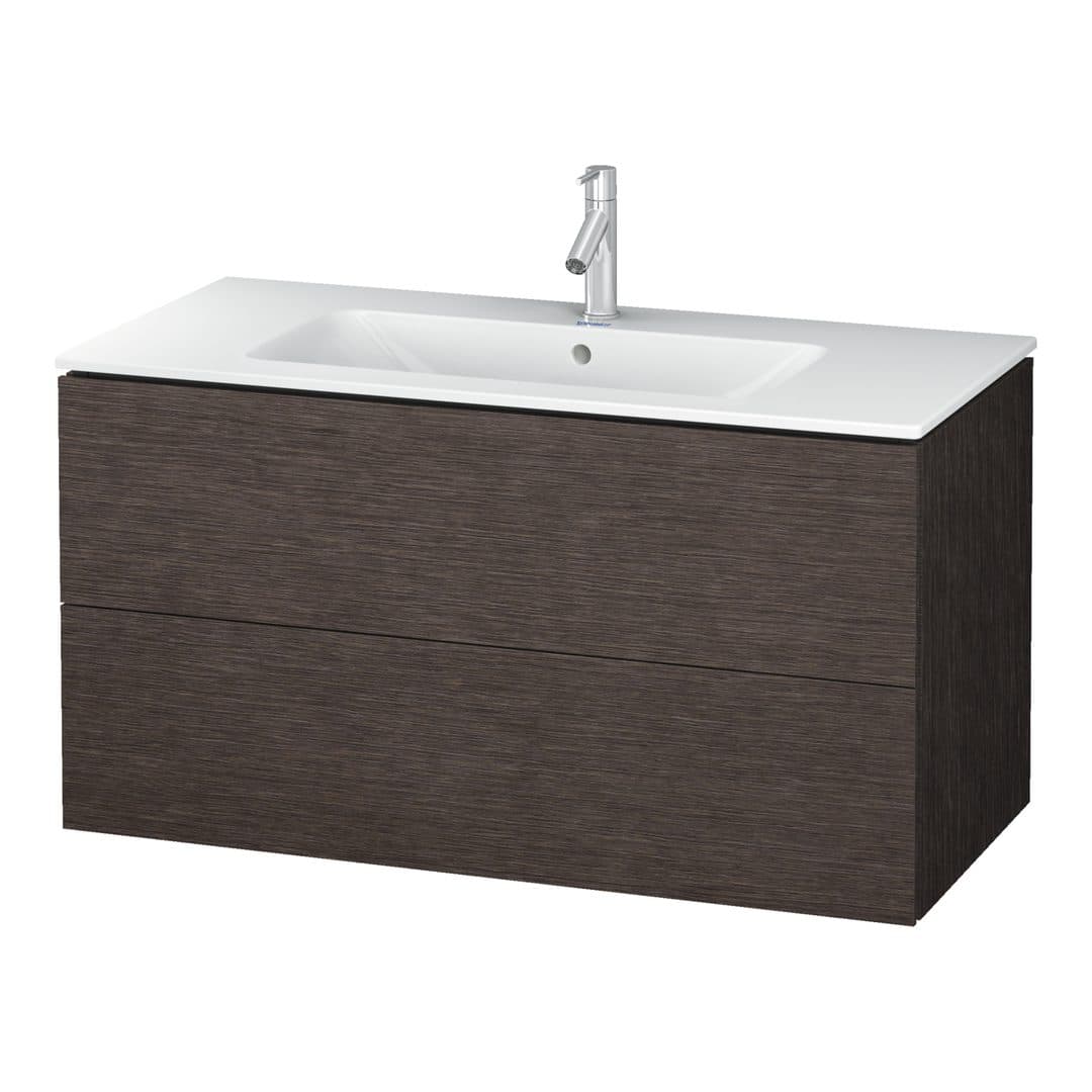 Duravit L-Cube – Έπιπλο Νιπτήρα – 1020 mm, 2 συρτάρια, νιπτήρας κέντρο, 1020 x 481 x 550 mm – Brushed dark oak Matt, Real wood veneer (LC624207272)