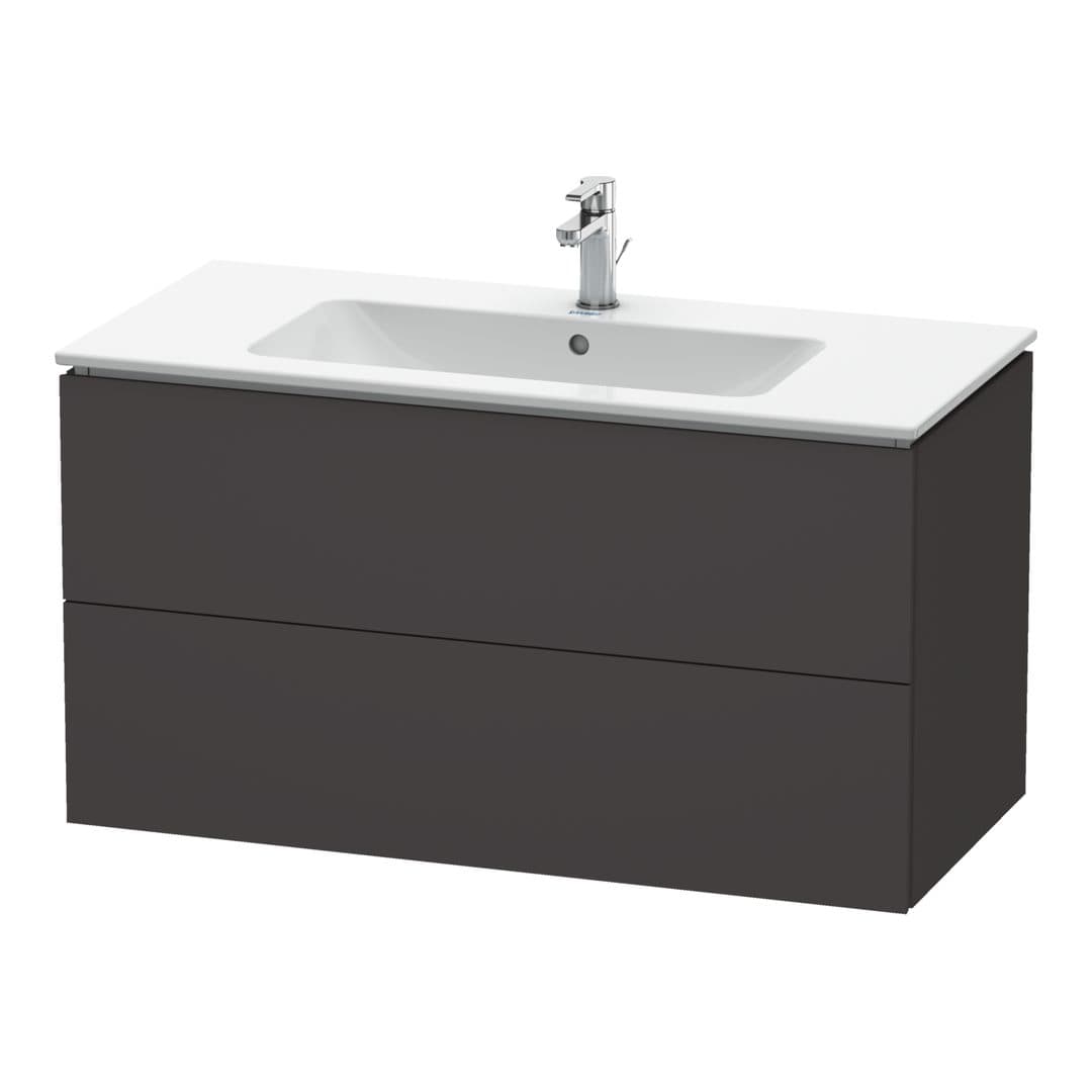 Duravit L-Cube – Έπιπλο Νιπτήρα – 1020 mm, 2 συρτάρια, νιπτήρας κέντρο, 1020 x 481 x 550 mm – Graphite Super Matt, Decor (LC624208080)