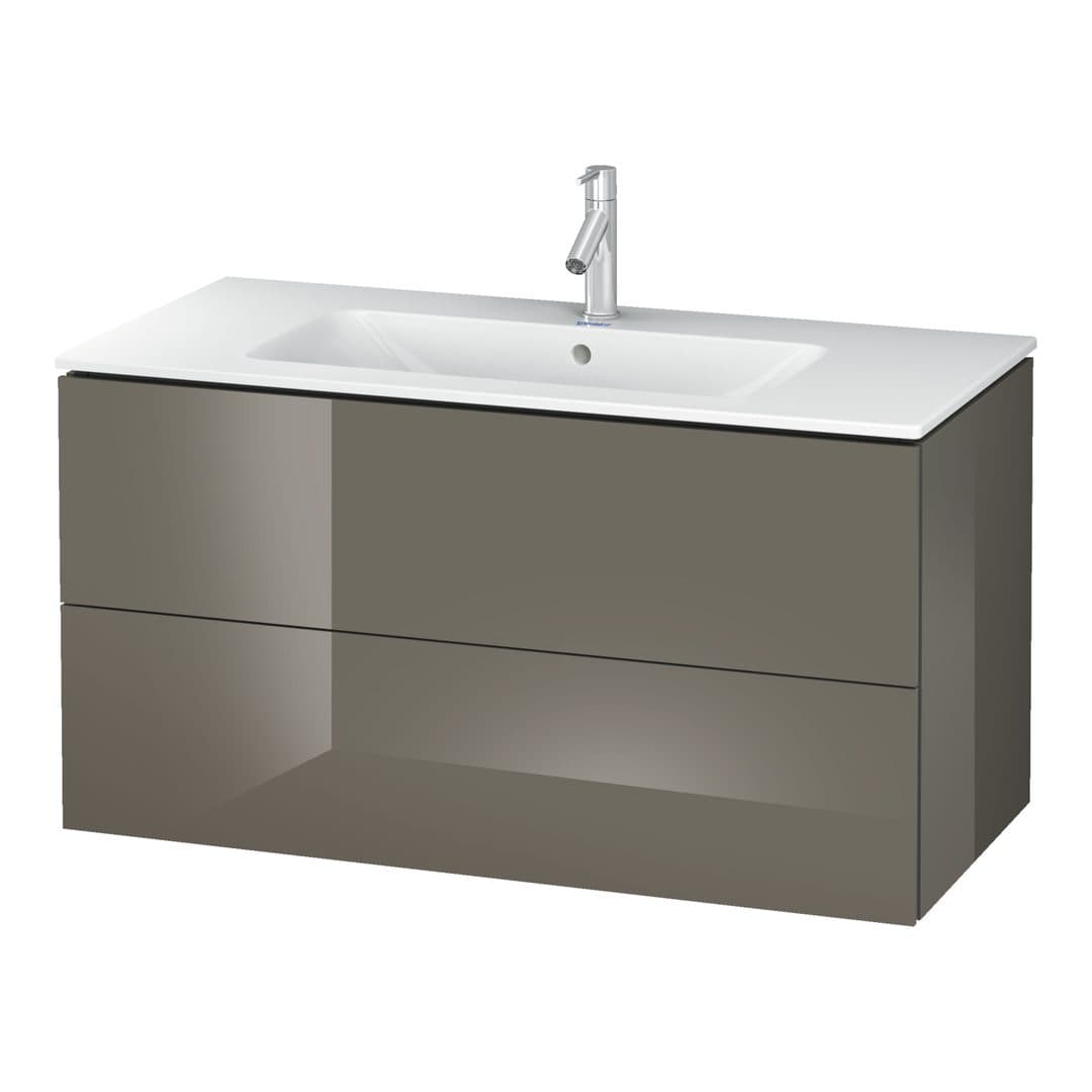 Duravit L-Cube – Έπιπλο Νιπτήρα – 1020 mm, 2 συρτάρια, νιπτήρας κέντρο, 1020 x 481 x 550 mm – Flannel Grey High Gloss, Lacquer (LC624208989)