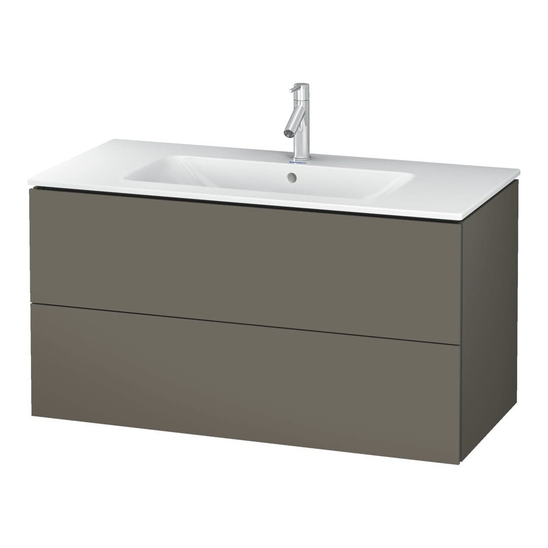 Duravit L-Cube – Έπιπλο Νιπτήρα – 1020 mm, 2 συρτάρια, νιπτήρας κέντρο, 1020 x 481 x 550 mm – Flannel Grey Satin Matt, Lacquer (LC624209090)