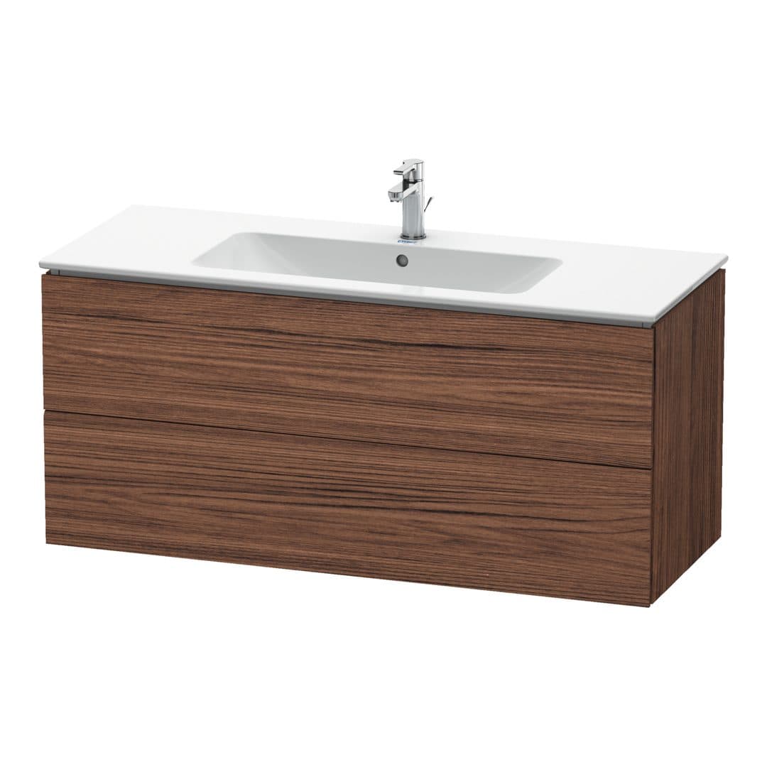 Duravit L-Cube – Έπιπλο Νιπτήρα – 1220 mm, 2 συρτάρια, νιπτήρας κέντρο, 1220 x 481 x 550 mm – Walnut dark Matt, Decor (LC624302121)