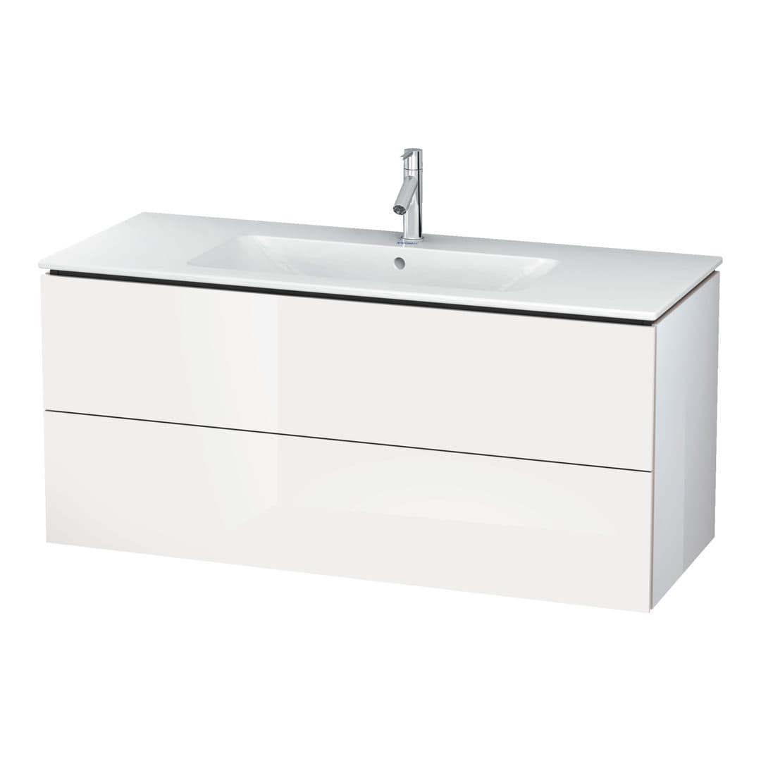 Duravit L-Cube – Έπιπλο Νιπτήρα – 1220 mm, 2 συρτάρια, νιπτήρας κέντρο, 1220 x 481 x 550 mm – White High Gloss, Decor (LC624302222)