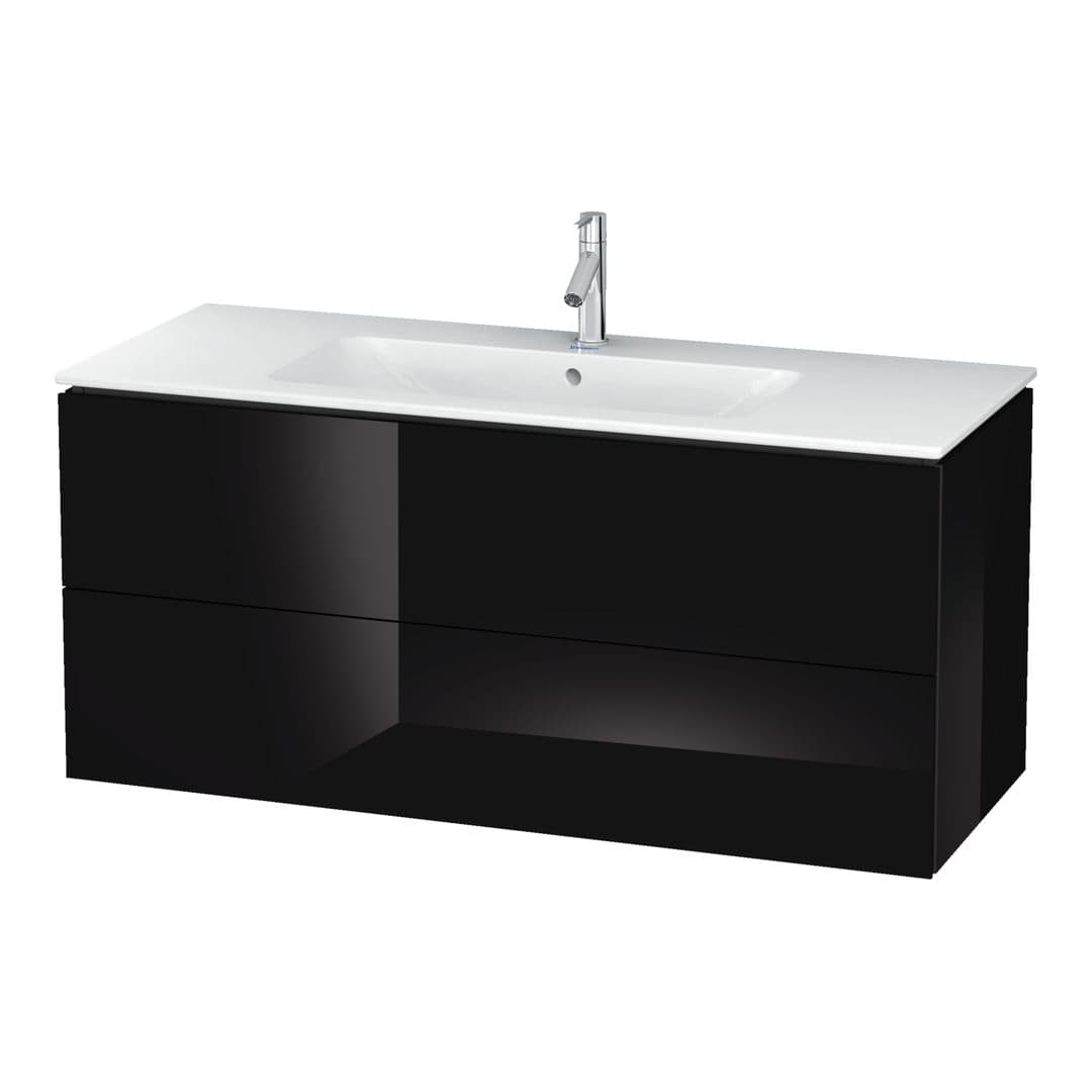 Duravit L-Cube – Έπιπλο Νιπτήρα – 1220 mm, 2 συρτάρια, νιπτήρας κέντρο, 1220 x 481 x 550 mm – Black High Gloss, Lacquer (LC624304040)
