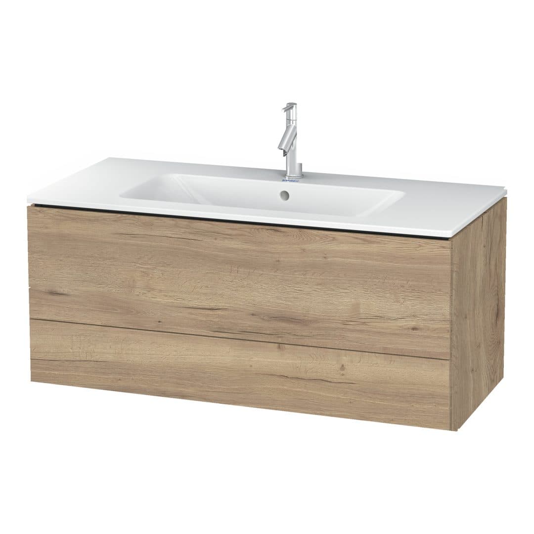 Duravit L-Cube – Έπιπλο Νιπτήρα – 1220 mm, 2 συρτάρια, νιπτήρας κέντρο, 1220 x 481 x 550 mm – Marbled Oak Matt, Decor (LC624305555)