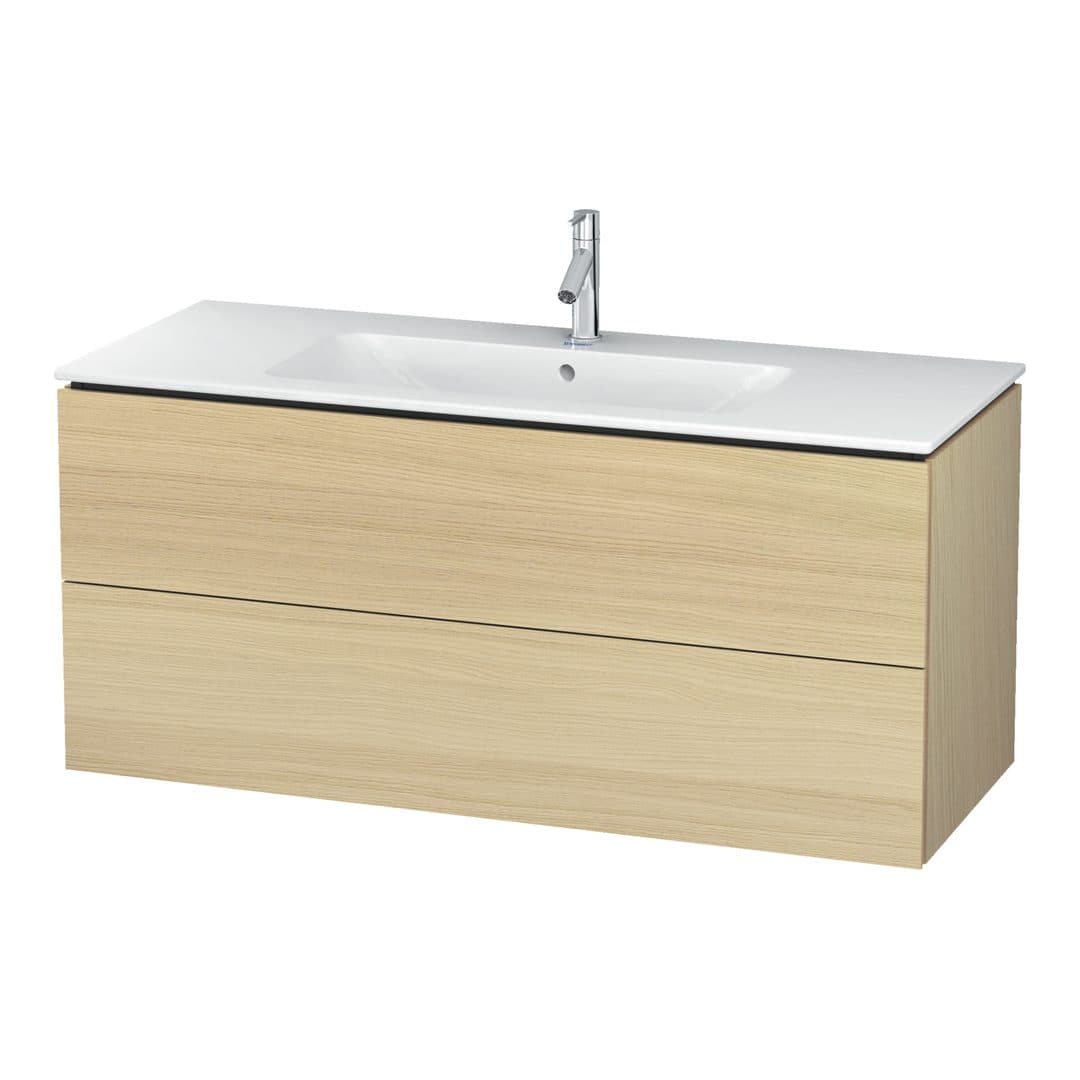 Duravit L-Cube – Έπιπλο Νιπτήρα – 1220 mm, 2 συρτάρια, νιπτήρας κέντρο, 1220 x 481 x 550 mm – Mediterranean oak Matt, Real wood veneer (LC624307171)