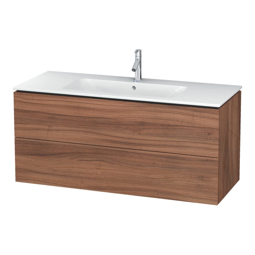 Duravit L-Cube – Έπιπλο Νιπτήρα – 1220 mm, 2 συρτάρια, νιπτήρας κέντρο, 1220 x 481 x 550 mm – Walnut Matt, Decor (LC624307979)