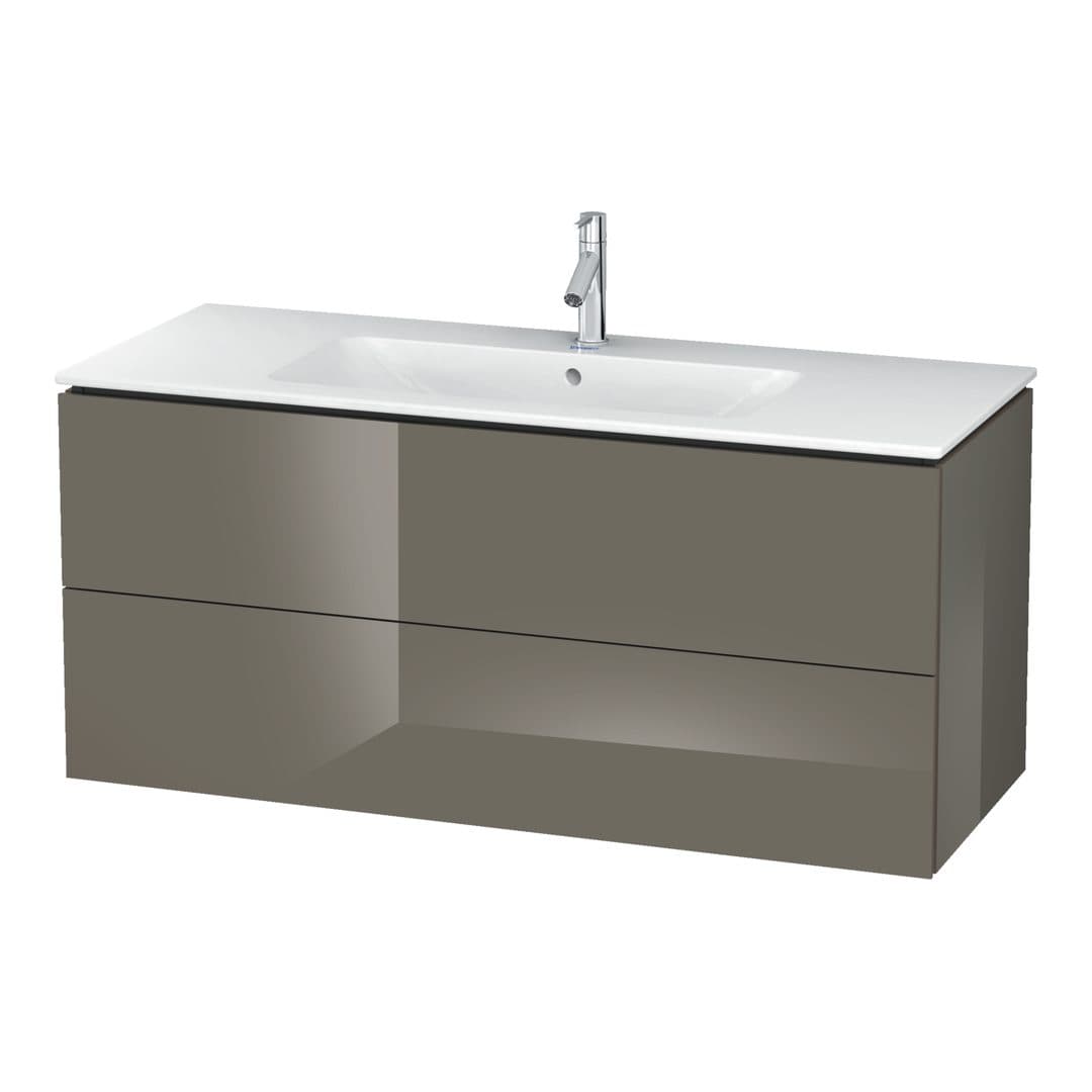 Duravit L-Cube – Έπιπλο Νιπτήρα – 1220 mm, 2 συρτάρια, νιπτήρας κέντρο, 1220 x 481 x 550 mm – Flannel Grey High Gloss, Lacquer (LC624308989)