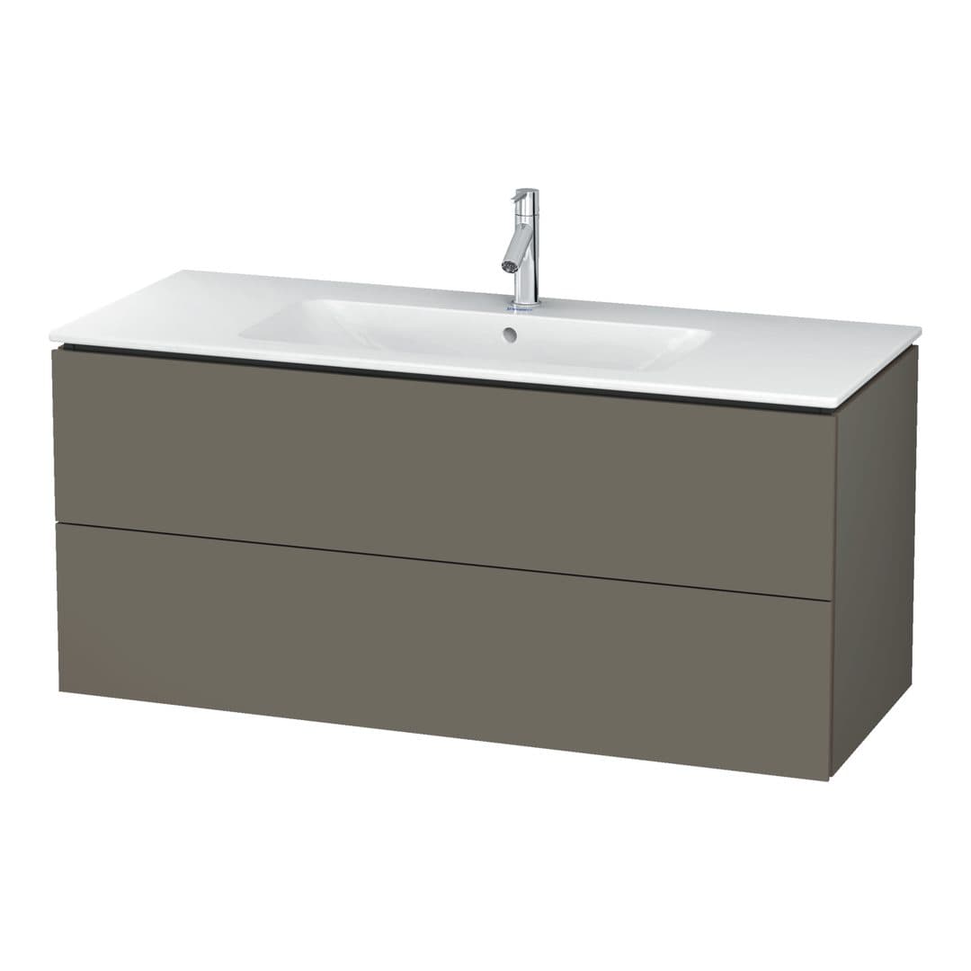 Duravit L-Cube – Έπιπλο Νιπτήρα – 1220 mm, 2 συρτάρια, νιπτήρας κέντρο – Flannel Grey Satin Matt, Lacquer (LC624309090)