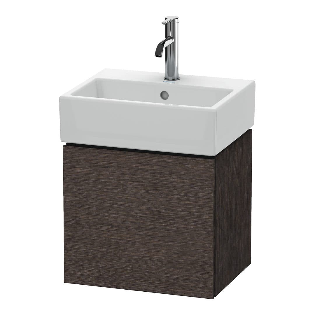 Duravit L-Cube – Έπιπλο Νιπτήρα – 434 mm, 1 πόρτα, αριστερή – Brushed dark oak Matt, Real wood veneer (LC6245L7272)