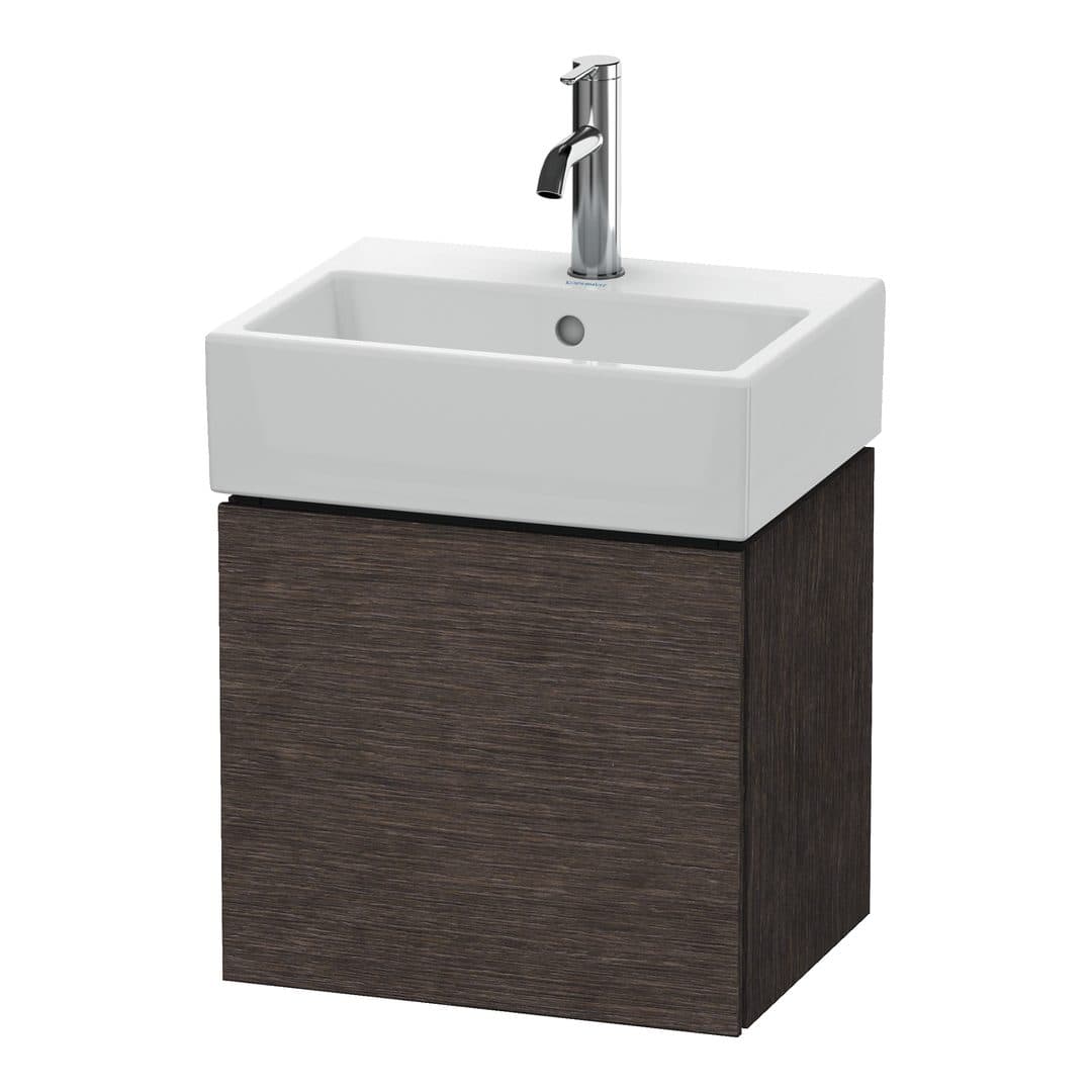 Duravit L-Cube – Έπιπλο Νιπτήρα – 434 mm, 1 πόρτα, δεξιά – Brushed dark oak Matt, Real wood veneer (LC6245R7272)