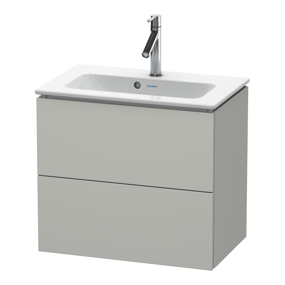 Duravit L-Cube – Έπιπλο Νιπτήρα – 620 mm, 2 συρτάρια, νιπτήρας κέντρο, Compact, 620 x 391 x 550 mm – Concrete grey Matt, Decor (LC625600707)