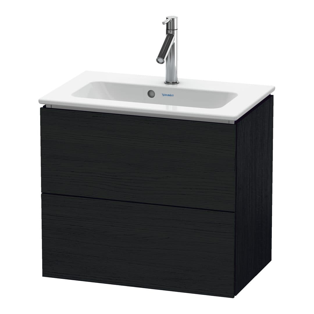 Duravit L-Cube – Έπιπλο Νιπτήρα – 620 mm, 2 συρτάρια, νιπτήρας κέντρο, Compact, 620 x 391 x 550 mm – Black oak Matt, Decor (LC625601616)