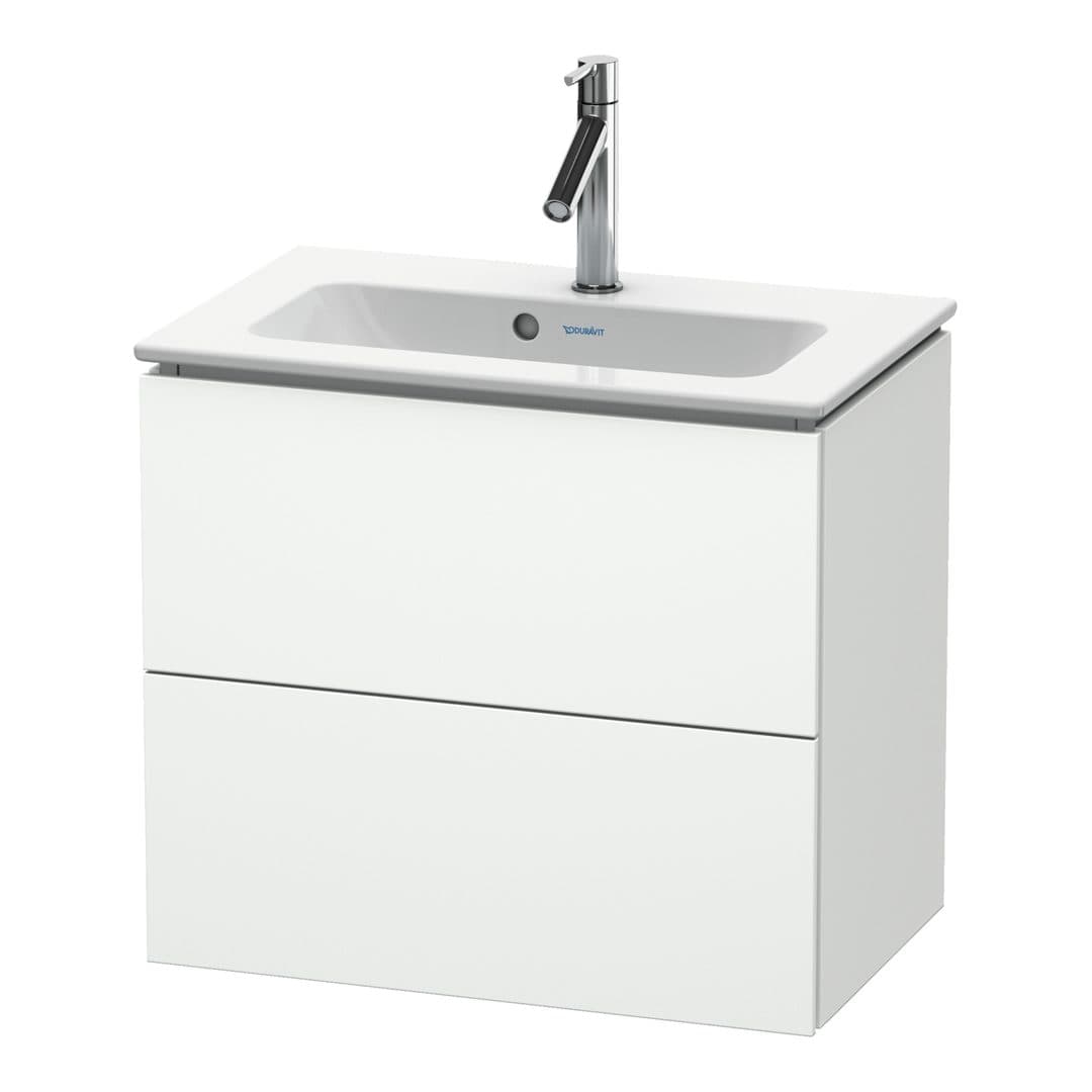 Duravit L-Cube – Έπιπλο Νιπτήρα – 620 mm, 2 συρτάρια, νιπτήρας κέντρο, Compact, 620 x 391 x 550 mm – White Matt, Decor (LC625601818)
