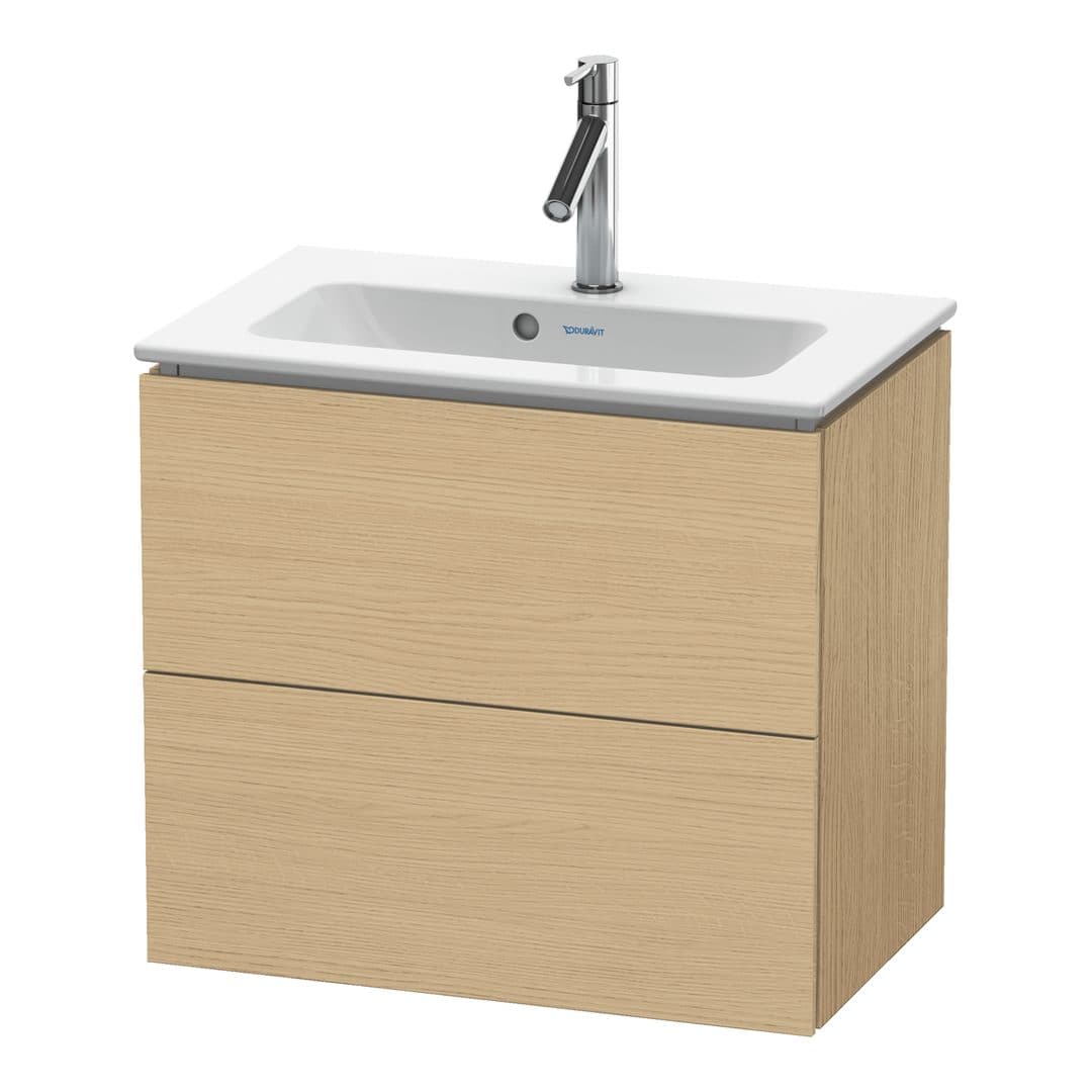 Duravit L-Cube – Έπιπλο Νιπτήρα – 620 mm, 2 συρτάρια, νιπτήρας κέντρο, Compact, 620 x 391 x 550 mm – Natural oak, Decor (LC625603030)