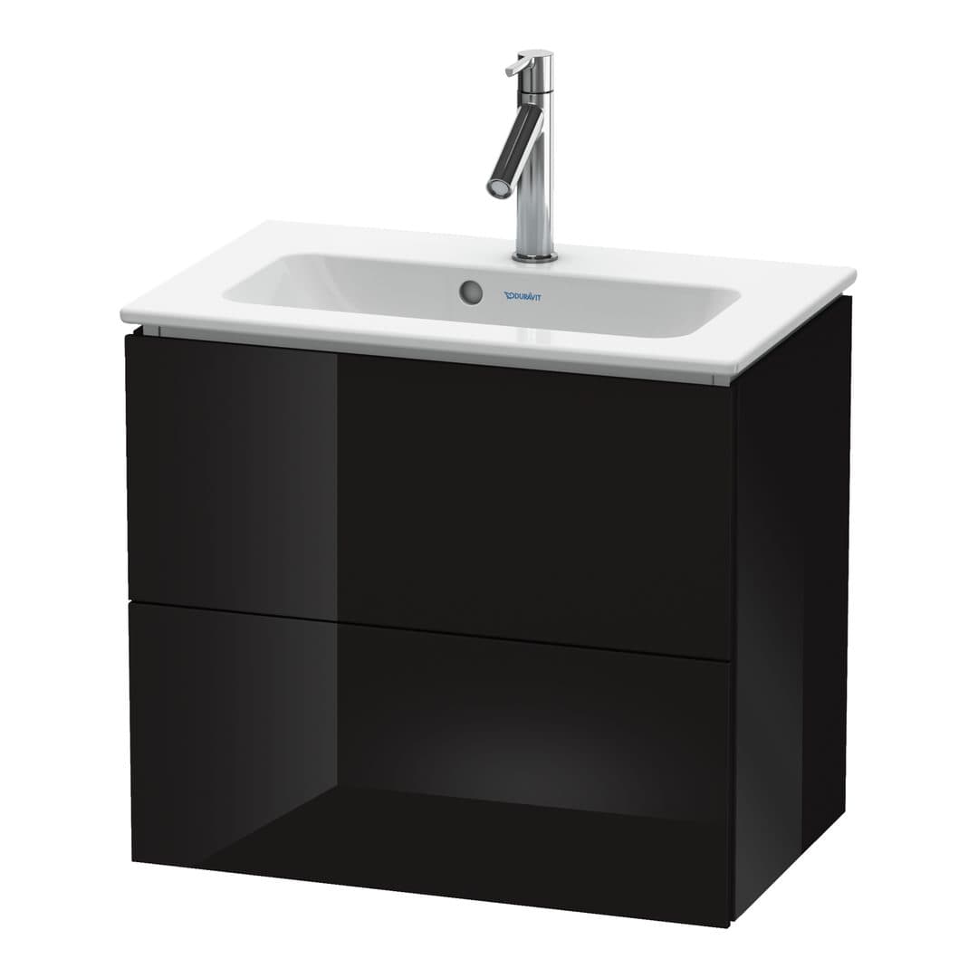 Duravit L-Cube – Έπιπλο Νιπτήρα – 620 mm, 2 συρτάρια, νιπτήρας κέντρο, Compact, 620 x 391 x 550 mm – Black High Gloss, Lacquer (LC625604040)