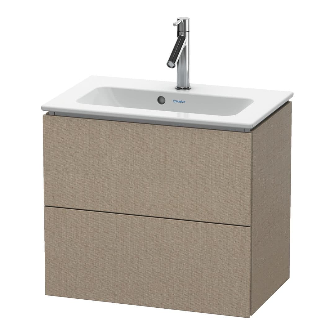 Duravit L-Cube – Έπιπλο Νιπτήρα – 620 mm, 2 συρτάρια, νιπτήρας κέντρο, Compact, 620 x 391 x 550 mm – Linen Matt, Decor (LC625607575)