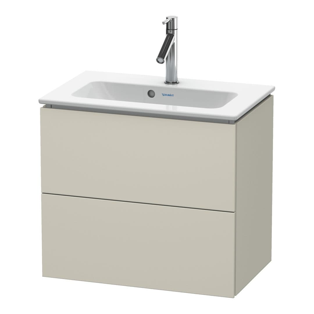 Duravit L-Cube – Έπιπλο Νιπτήρα – 620 mm, 2 συρτάρια, νιπτήρας κέντρο, Compact, 620 x 391 x 550 mm – Taupe Super Matt, Decor (LC625608383)