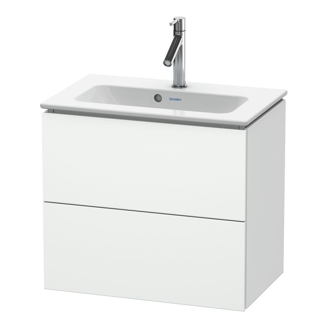 Duravit L-Cube – Έπιπλο Νιπτήρα – 620 mm, 2 συρτάρια, νιπτήρας κέντρο, Compact, 620 x 391 x 550 mm – White Super Matt, Decor (LC625608484)