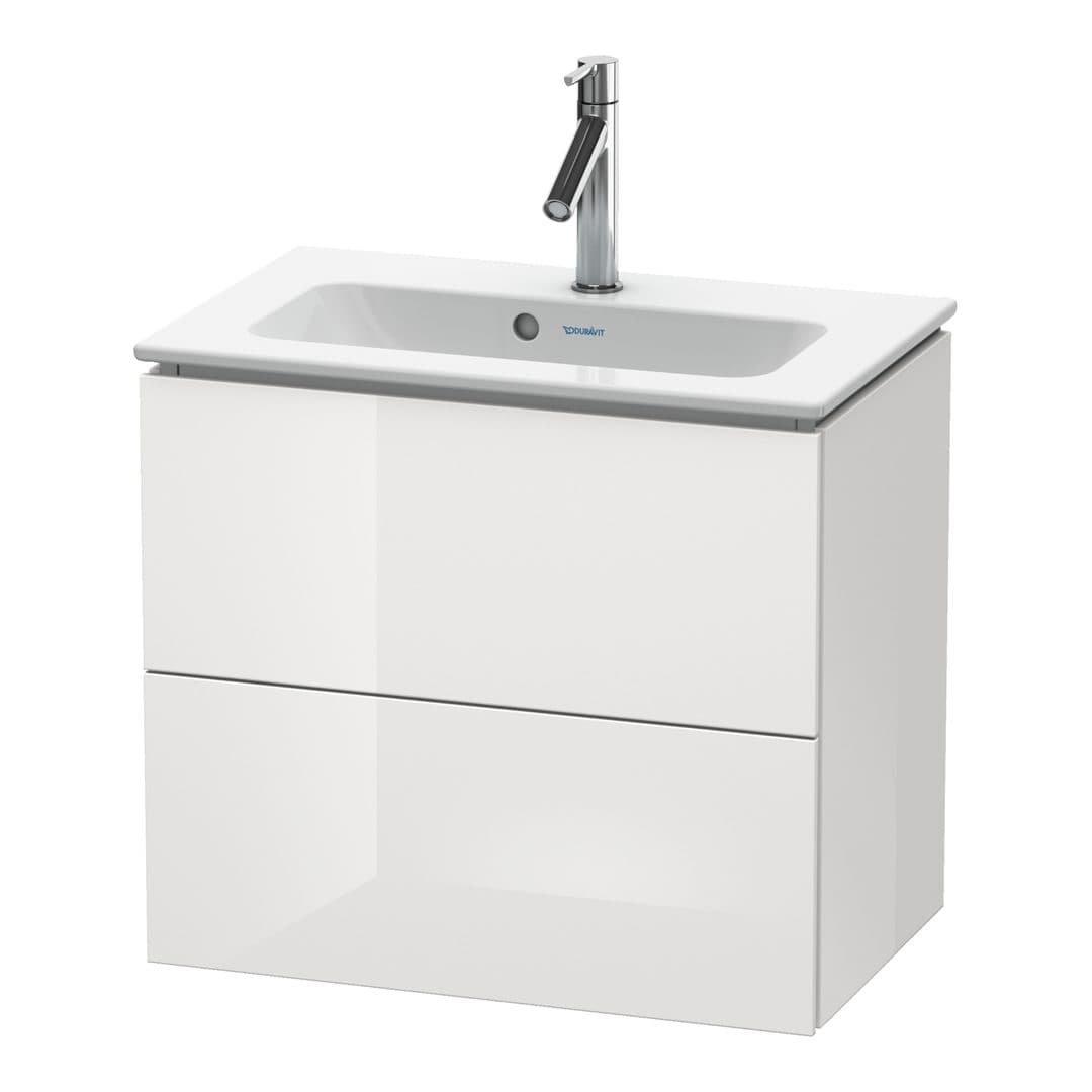 Duravit L-Cube – Έπιπλο Νιπτήρα – 620 mm, 2 συρτάρια, νιπτήρας κέντρο, Compact, 620 x 391 x 550 mm – White High Gloss, Lacquer (LC625608585)