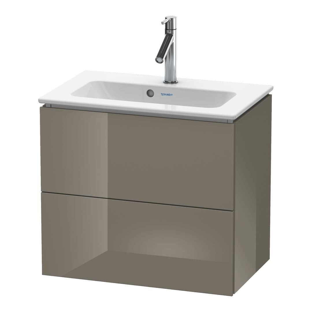 Duravit L-Cube – Έπιπλο Νιπτήρα – 620 mm, 2 συρτάρια, νιπτήρας κέντρο, Compact, 620 x 391 x 550 mm – Flannel Grey High Gloss, Lacquer (LC625608989)