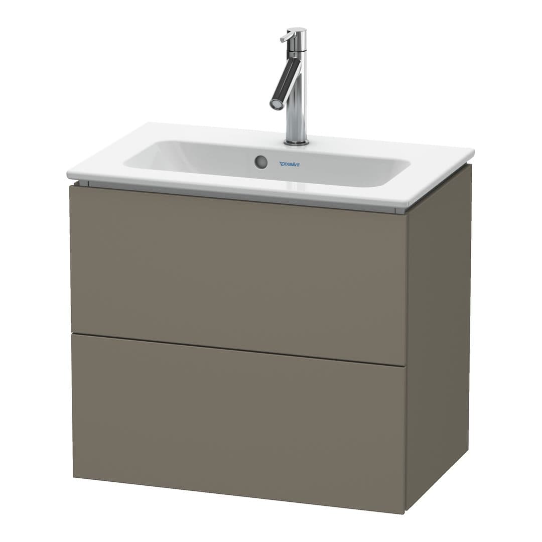 Duravit L-Cube – Έπιπλο Νιπτήρα – 620 mm, 2 συρτάρια, νιπτήρας κέντρο, Compact, 620 x 391 x 550 mm – Flannel Grey Satin Matt, Lacquer (LC625609090)