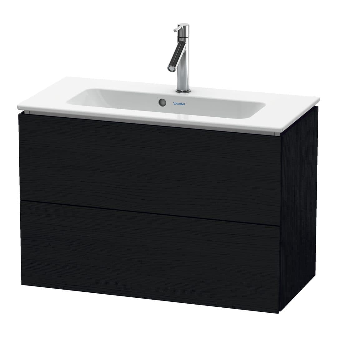 Duravit L-Cube – Έπιπλο Νιπτήρα – 820 mm, 2 συρτάρια, νιπτήρας κέντρο, Compact, 820 x 391 x 550 mm – Black oak Matt, Decor (LC625701616)