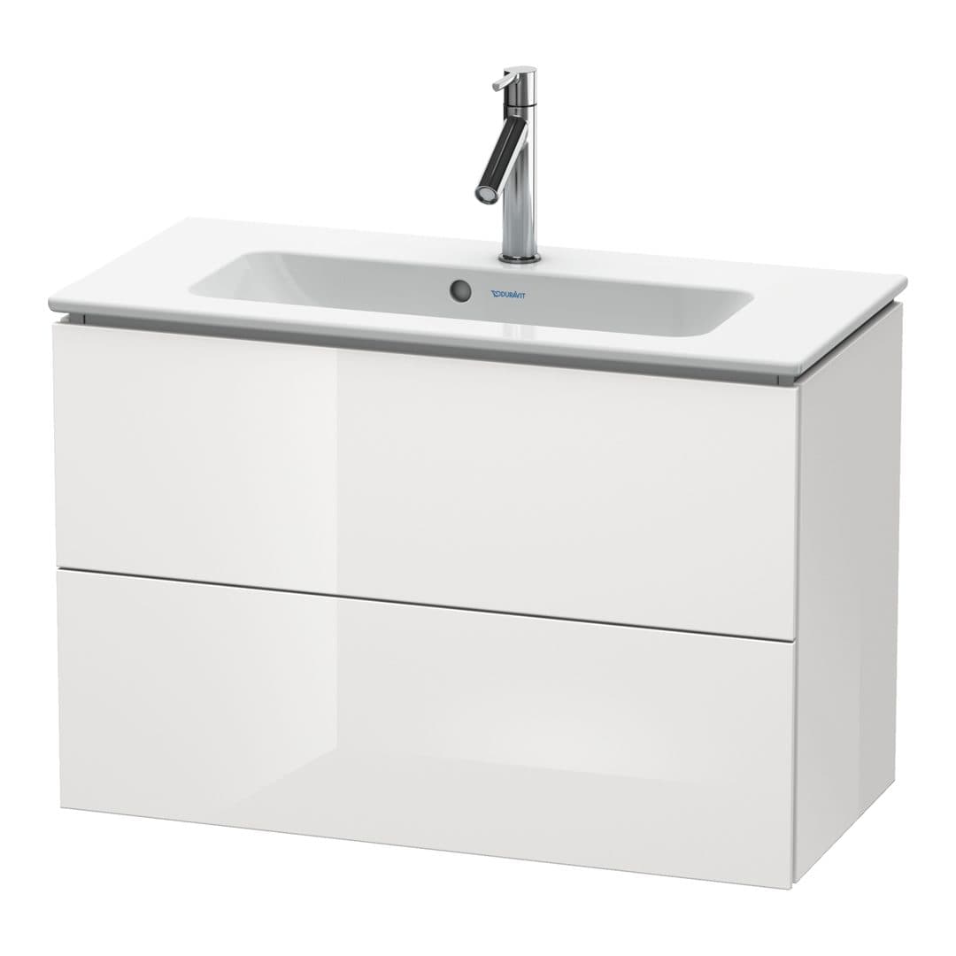 Duravit L-Cube – Έπιπλο Νιπτήρα – 820 mm, 2 συρτάρια, νιπτήρας κέντρο, Compact, 820 x 391 x 550 mm – White High Gloss, Decor (LC625702222)