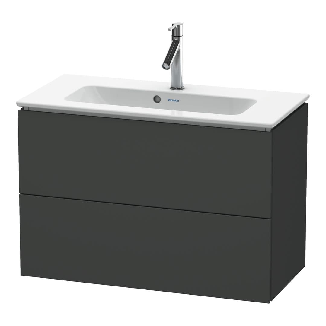 Duravit L-Cube – Έπιπλο Νιπτήρα – 820 mm, 2 συρτάρια, νιπτήρας κέντρο, Compact, 820 x 391 x 550 mm – Graphite Matt, Decor (LC625704949)