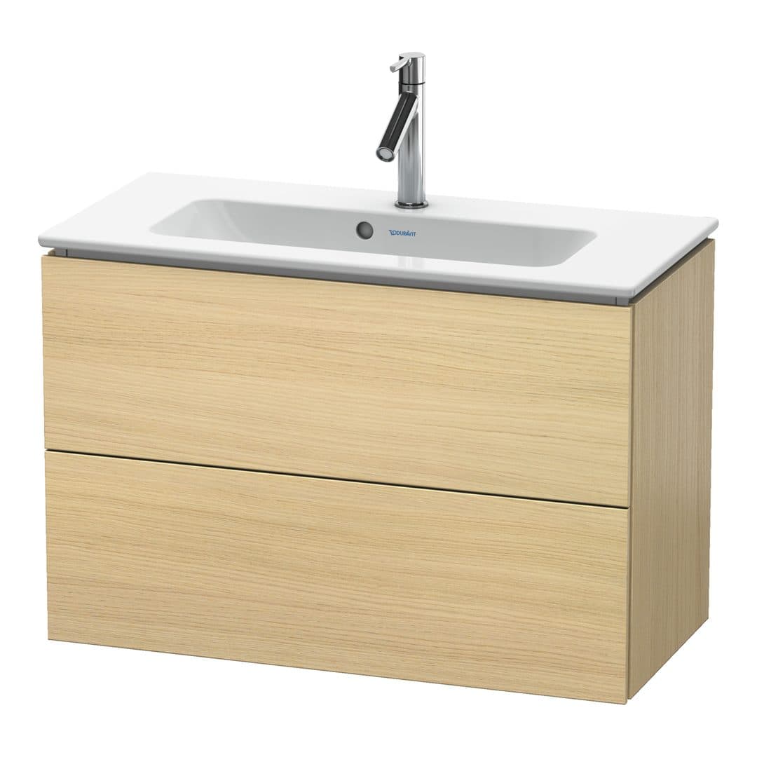 Duravit L-Cube – Έπιπλο Νιπτήρα – 820 mm, 2 συρτάρια, νιπτήρας κέντρο, Compact, 820 x 391 x 550 mm – Mediterranean oak Matt, Real wood veneer (LC625707171)