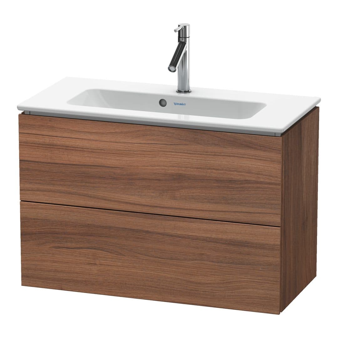 Duravit L-Cube – Έπιπλο Νιπτήρα – 820 mm, 2 συρτάρια, νιπτήρας κέντρο, Compact, 820 x 391 x 550 mm – Walnut Matt, Decor (LC625707979)