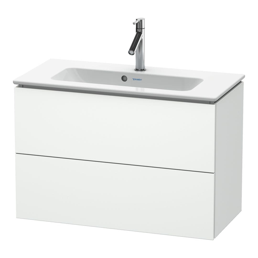 Duravit L-Cube – Έπιπλο Νιπτήρα – 820 mm, 2 συρτάρια, νιπτήρας κέντρο, Compact, 820 x 391 x 550 mm – White Super Matt, Decor (LC625708484)