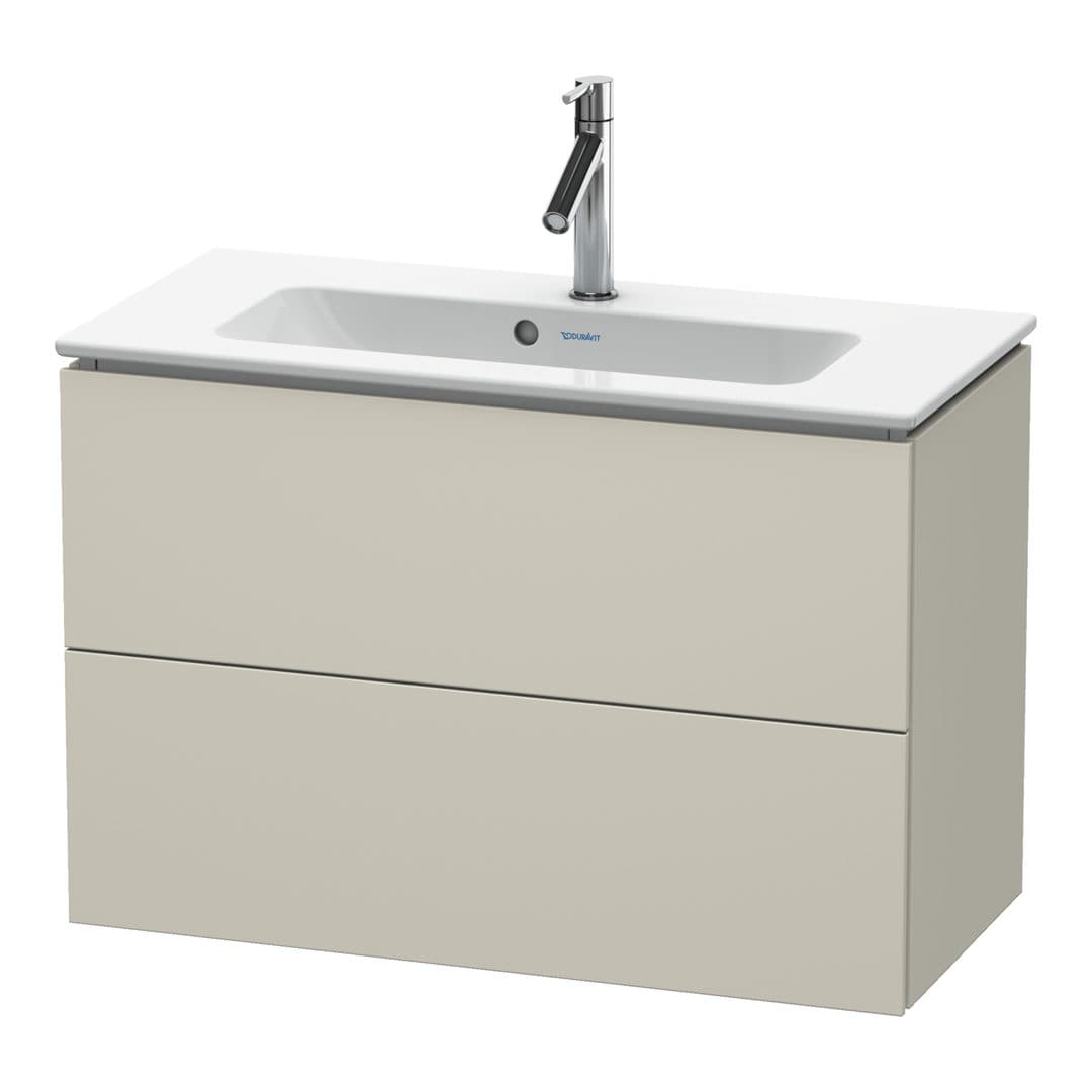 Duravit L-Cube – Έπιπλο Νιπτήρα – 820 mm, 2 συρτάρια, νιπτήρας κέντρο, Compact, 820 x 391 x 550 mm – Taupe Matt, Decor (LC625709191)