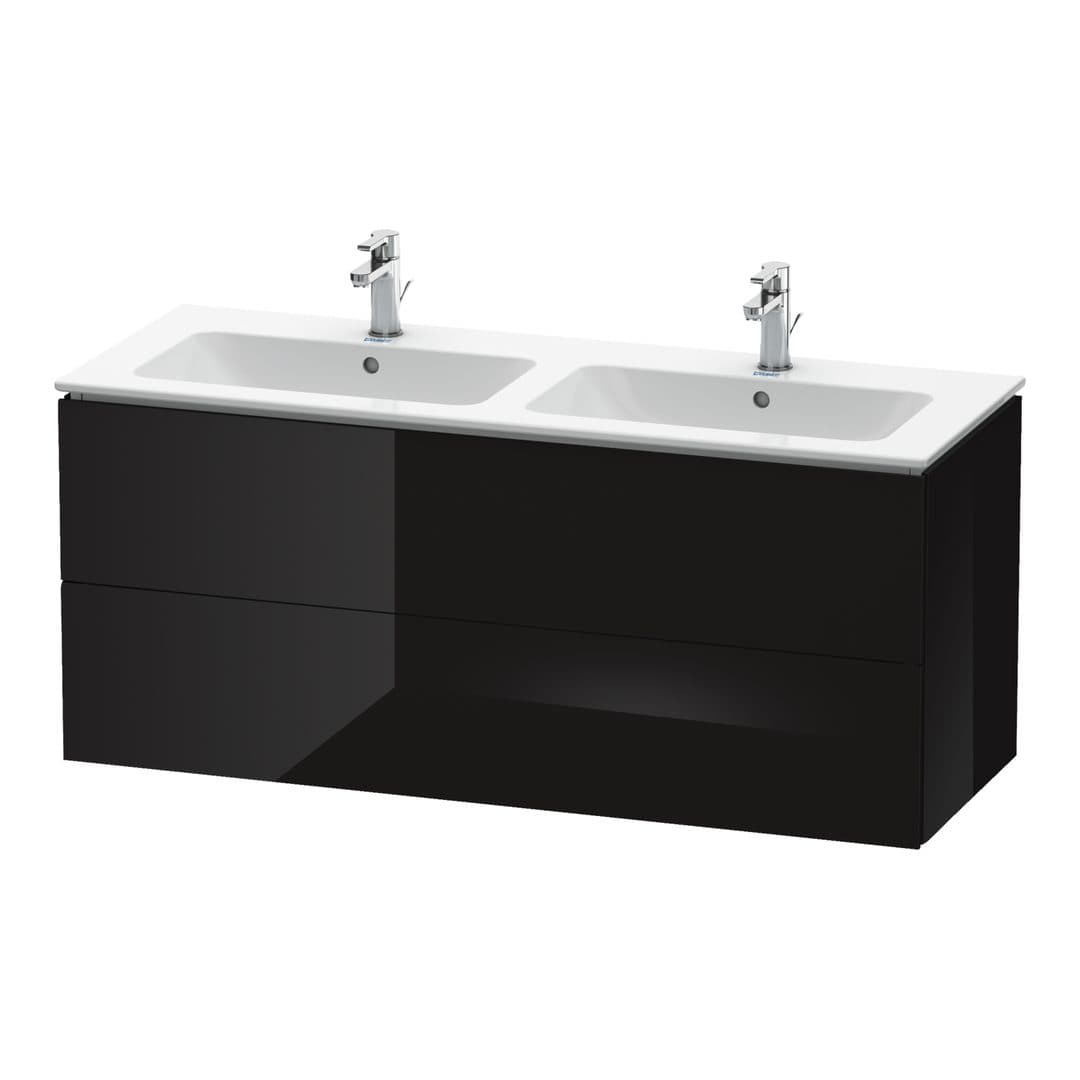 Duravit L-Cube – Έπιπλο Νιπτήρα – 1290 mm, 2 συρτάρια – Black High Gloss, Lacquer (LC625804040)