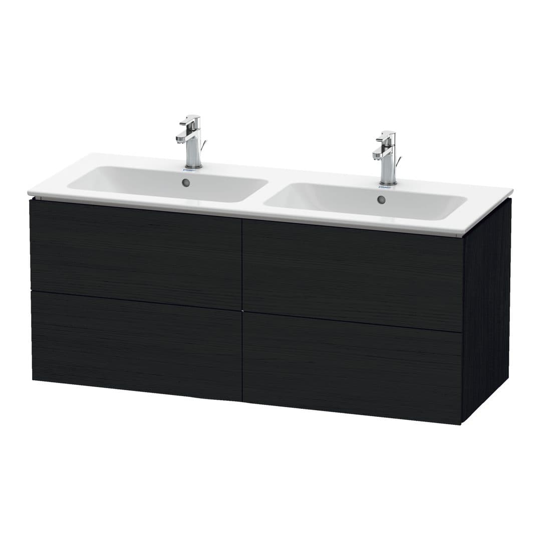 Duravit L-Cube – Έπιπλο Νιπτήρα – 1290 mm, 4 συρτάρια – Black oak Matt, Decor (LC625901616)