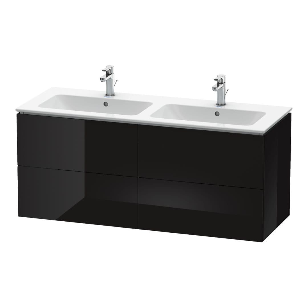 Duravit L-Cube – Έπιπλο Νιπτήρα – 1290 mm, 4 συρτάρια – Black High Gloss, Lacquer (LC625904040)
