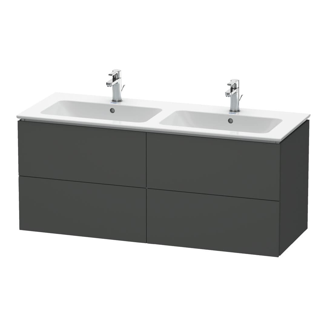 Duravit L-Cube – Έπιπλο Νιπτήρα – 1290 mm, 4 συρτάρια – Graphite Matt, Decor (LC625904949)